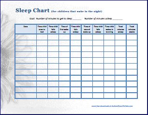 Baby Sleep Chart Printable